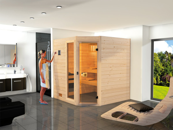 Sauna intérieur Valida Eck 2 bois massif