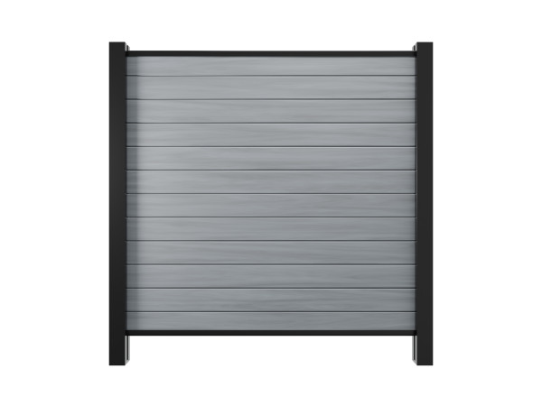 Clôture de jardin, clôture pare-vue, système d'emboîtage en PVC, Grey Oak