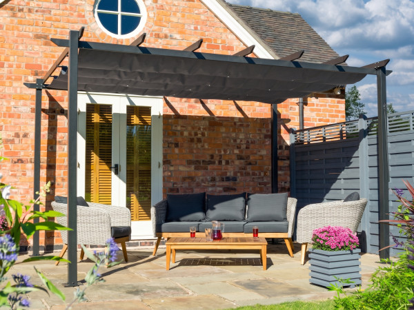Pergola en aluminium Venezia 4x3 gris foncé