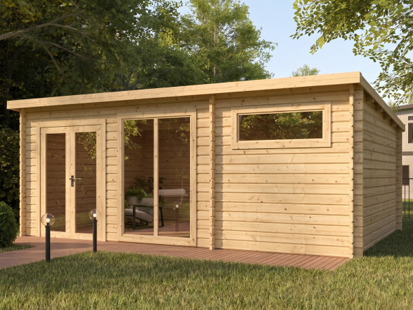 Abri en madriers Callie 2 44 mm en bois brut