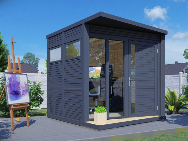 Abri de jardin Futura Premium 19 mm profil rhomboïde anthracite
