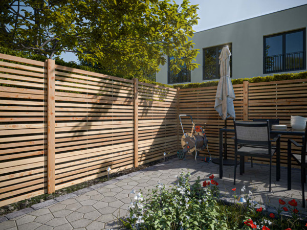Clôture pare-vue à composer en mélèze européen Sumatra