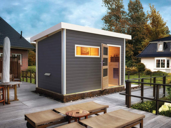 Sauna maison KIT ÉCONOMIQUE Enns 2 incl. poêle sauna de 9 kW + ext. commande