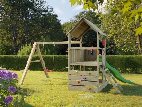 Tour de jeux Little Monkey KDI avec toboggan vert