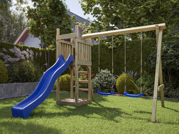 L'illustration montre la tour de jeux avec le télescope (non compris dans la livraison).