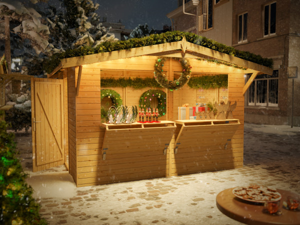 Stand de marché-stand de vente Stella 8,2 m² 16 mm naturel
