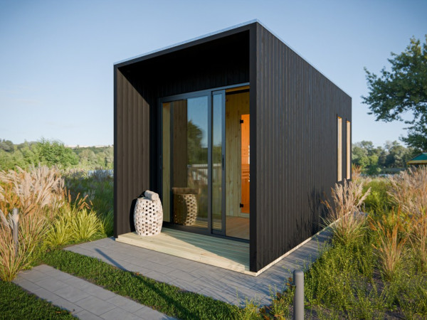 Abri de jardin Eudora 2 noir SPARSET 9kW four et ext. Ctrl