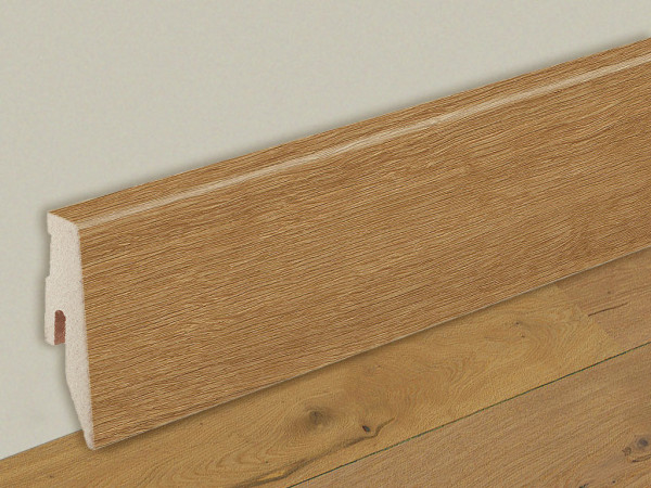 Profilé pour plinthe en bois véritable, lot de 3, Chêne miel 1275