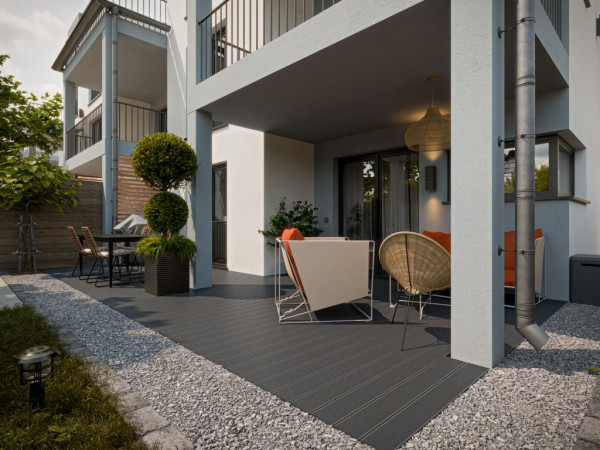 Lames de terrasse premium en composite couleur anthracite