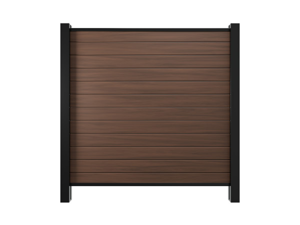 Clôture de jardin, clôture pare-vue, système d'emboîtage en PVC, Brown Oak