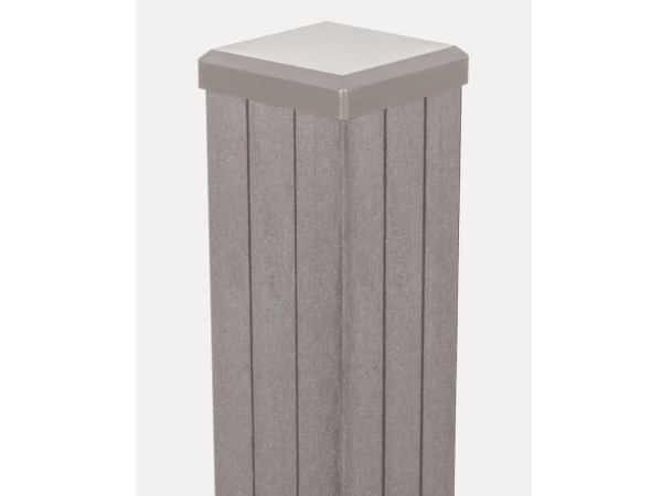 Poteau WPC Oslo gris clair à sceller Bi-Color avec noyau métallique