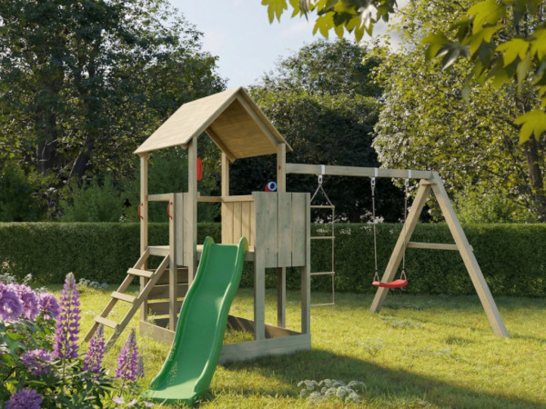 Tour de jeux Little Monkey KDI avec toboggan vert