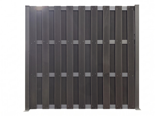 Set de planches pour système de clôture à composer en composite couleur anthracite