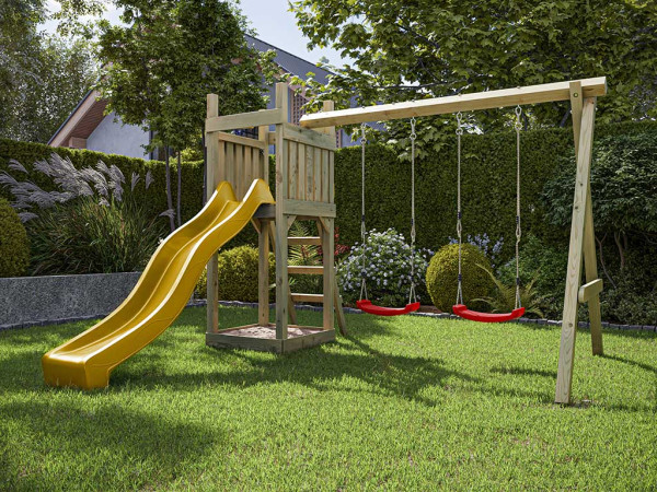 L'illustration montre la tour de jeux avec le télescope (non compris dans la livraison).