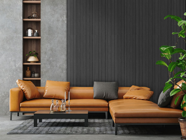 Panneaux acoustiques revêtement mural Black Oak 240 cm feutre gris foncé