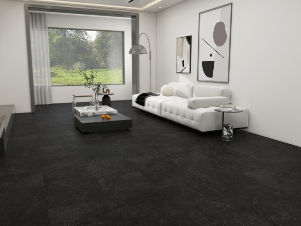 Sol vinyle Premium Vinyle à clipser Ardoise Anthracite Carreau