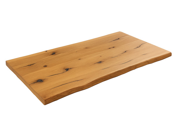 Plateau de table avec chant forestier en chêne