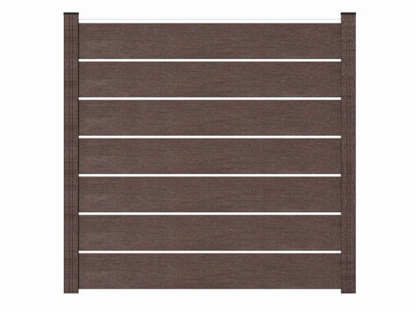 Jeu de planches pour système de clôture à emboîter BPC Nero brun foncé anthracite