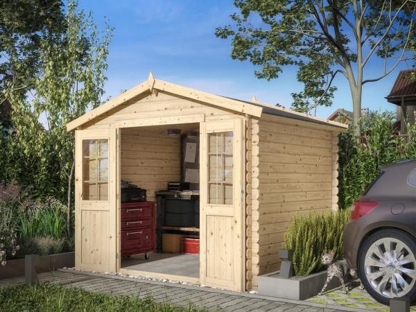 Abri de jardin en bois CA2874 28 mm aspect naturel