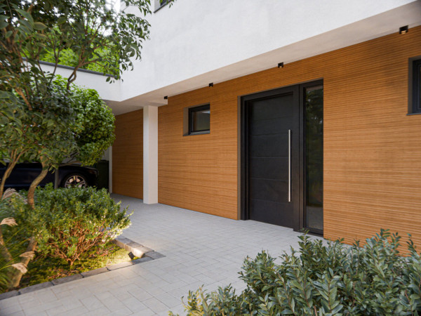 Revêtement mural en bambou pour l'extérieur - brun naturel, 290 x 13,5 x 1,5 cm