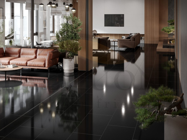 Sol vinyle The Floor SPC Stone décor noir U190, dalle