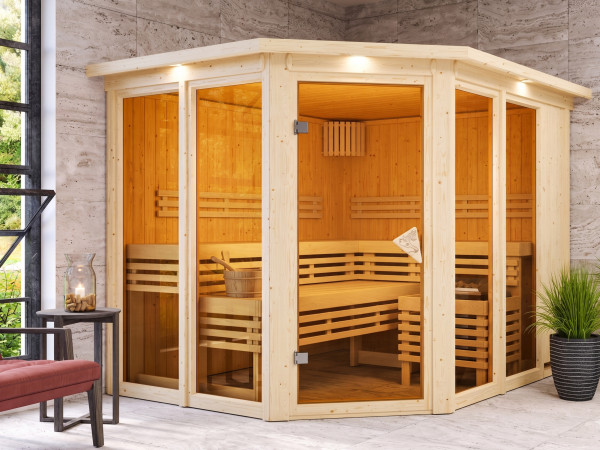 Système de sauna Premiumsauna Nuri set économique avec poêle de 9 kW et appareil de commande finland