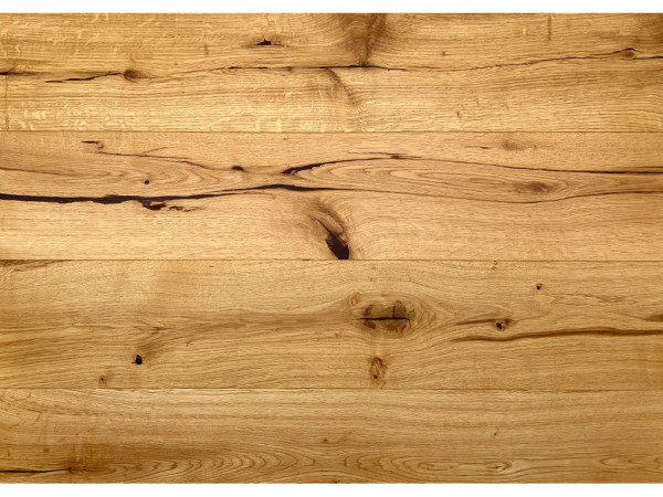 Parquet chêne Rustique au format de lames larges à l'ancienne brossé