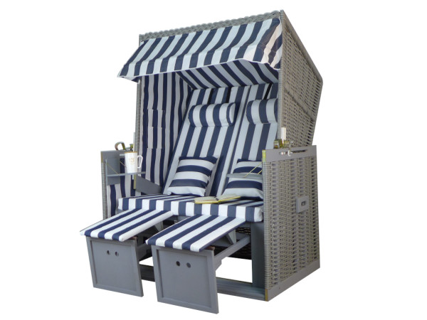 Fauteuil de plage Sylt en pin chinois, hublots sur les côtés
