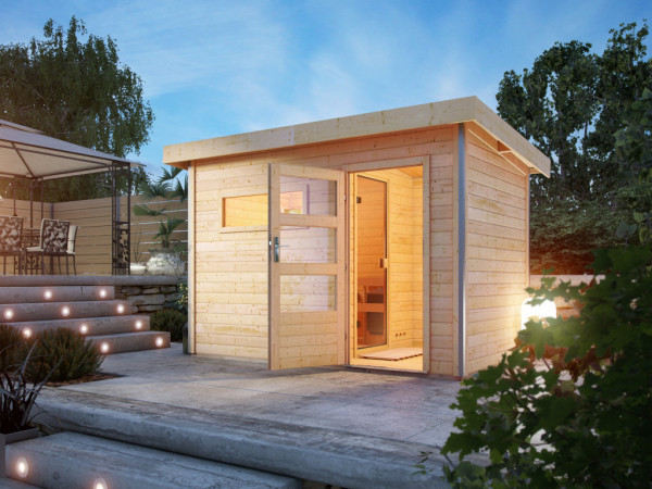 Sauna maison KIT ÉCONOMIQUE Enns 1 incl. poêle sauna de 9 kW + ext. commande