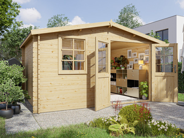 Abri de jardin en bois CA2871 28 mm aspect naturel