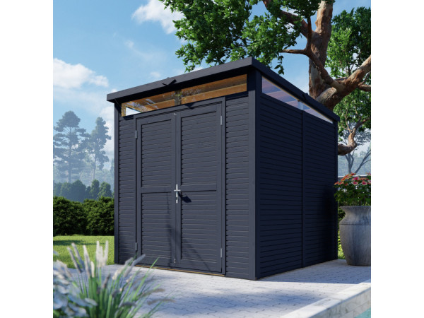 Abri de jardin Pentos profil rhomboïde 18 mm anthracite