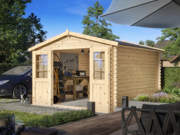 Abri de jardin en bois CA2875 Houston 28 mm aspect naturel