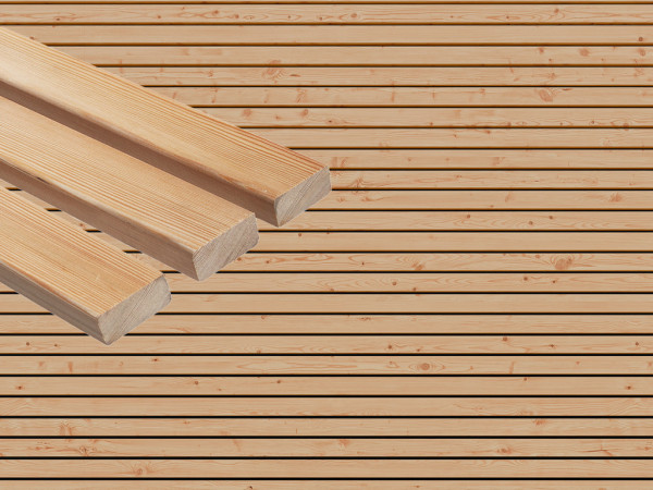 Façade Profilé rhombique Mélèze de Sibérie