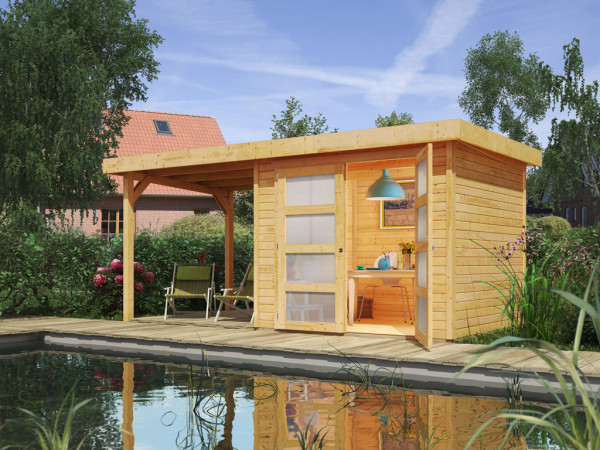 Abri de jardin SET ÉCONOMIQUE Münster 1 19 mm naturel incl. toit en appentis