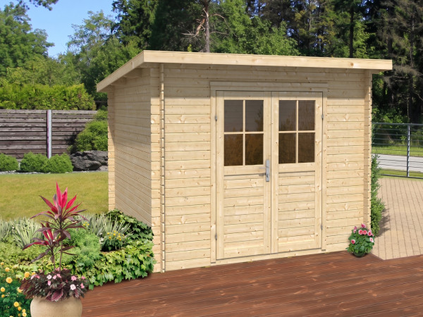 Abri de jardin en rondins Linz 18 mm naturel