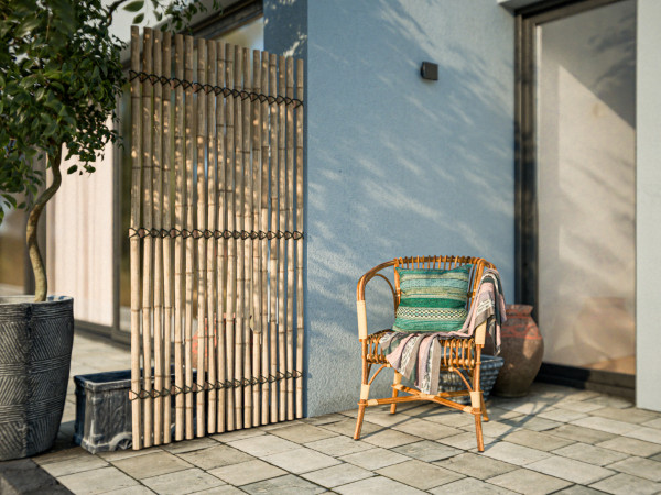 Clôture occultante en bambou "Slim" naturel