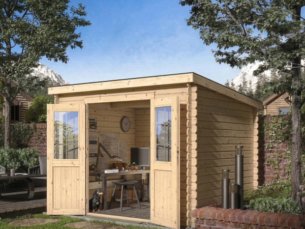 Abri de jardin en bois CA2974 28 mm aspect naturel