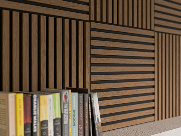 Panneaux acoustiques décoratifs, panneaux muraux Quadrado en chêne clair huilé