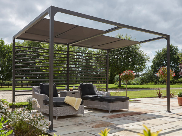 Pergola en aluminium « Florence 4x3 » gris foncé