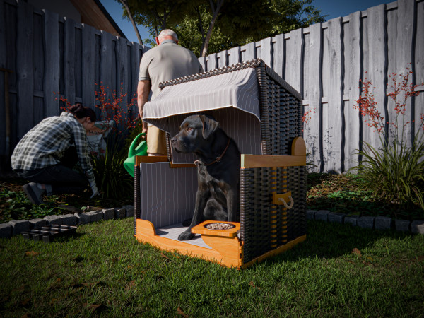 Panier à chien de plage Bolge rayé anthracite