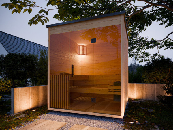 Sauna de jardin Lilly nature SPARSET poêle bio 9kW et strong. ext.