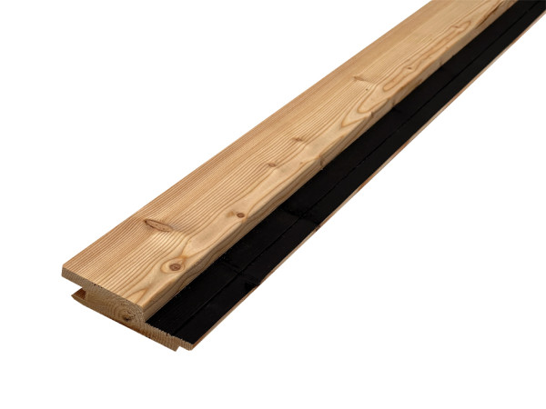 Clin pour bardage forme rhombique en mélèze canadien avec languette noire