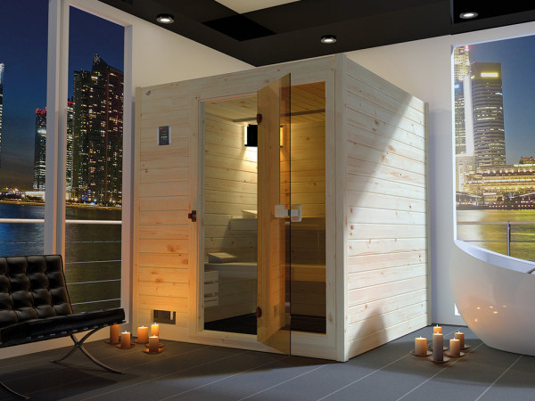 Sauna Valida 3 avec poêle finlandais 9 kW et commande externe