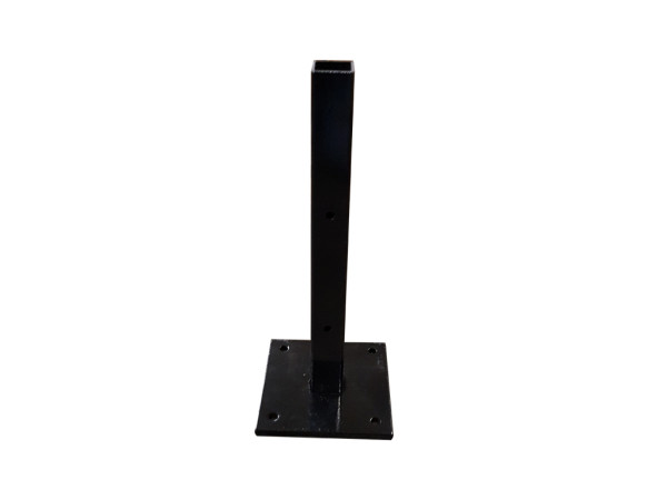 Ancrage de poteau en aluminium avec plaque anthracite