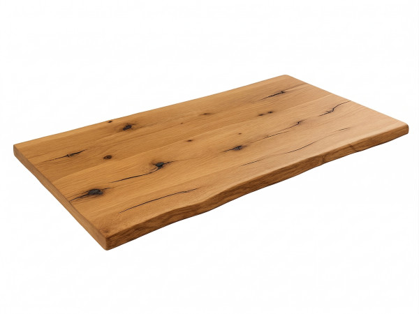 Plateau de table avec chant forestier en chêne