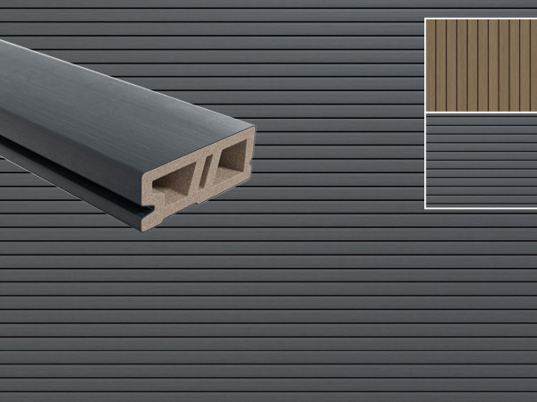 Lames de bardage en composite profil claire-voie anthracite