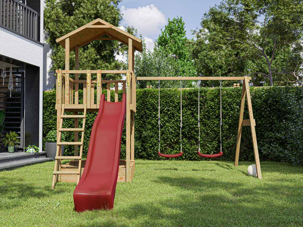 La figure montre la tour de jeu avec les poignées (non incluses)