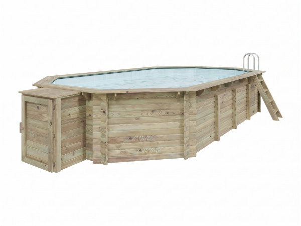 Piscine en bois massif modèle 5A set économique incl. coffre technique