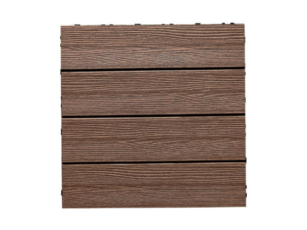 Dalle de terrasse composite aspect bois marron