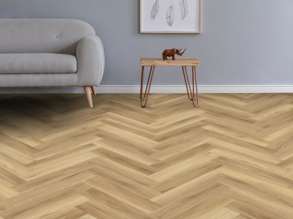 Sol vinyle décor chêne harmonieux, parquet bâton-rompu